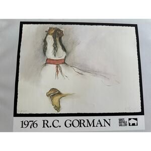 RC Gorman, Woman with Red Belt, 1976, Poster, Print, Navajo, ~ 250626-WH 771